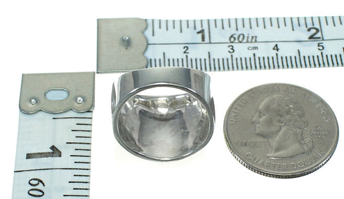 Gaspeite Inlay Southwest Silver Ring Size 6 QX81344